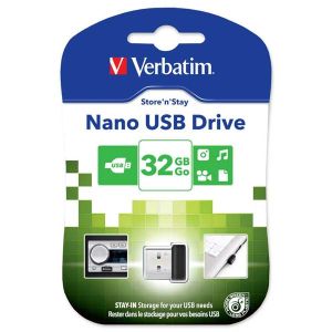 Verbatim USB flash disk, USB 2.0, 32GB, Nano, Store N Stay, čierny, 98130, USB A