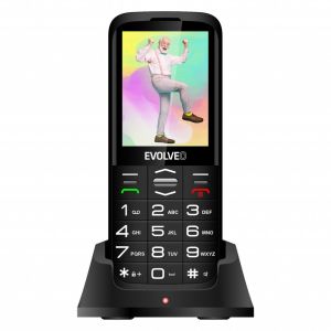 EVOLVEO EasyPhone XO, mobilný telefón pre seniorov s nabíjacím stojanom (čierna farba) EP-630-XOB