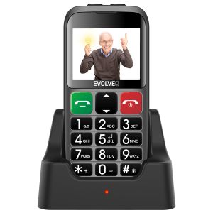 EVOLVEO EasyPhone ET, mobilný telefón pre seniorov s nabíjacím stojanom, strieborná EP-851-ETS