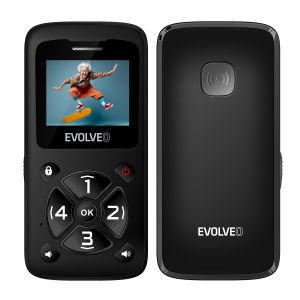 EVOLVEO EasyPhone ID, mobilný telefón pre seniorov, čierna EP-400-IDB