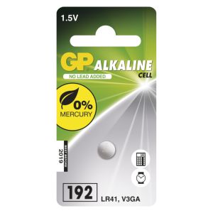 Alkalická knoflíková batéria GP LR41 (192F), 1 ks 1041019211