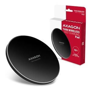 AXAGON WDC-P10T, tenká bezdrôtová rýchlonabíjačka, Qi 5/7.5/10W, micro USB WDC-P10T