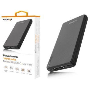 ALIGATOR PB1000, 10000mAh 3v1, micro/iPh/USB-C, čierna PB1000BK