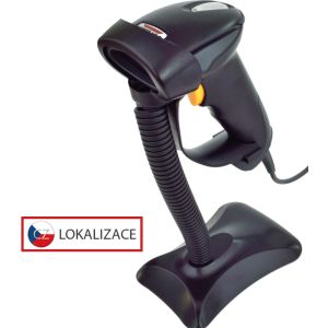 CCD čítačka Virtuos HT-310A, dlhý dosah, USB (klávesnica/RS-232 emulácia), stojan, čierna EH02G0010