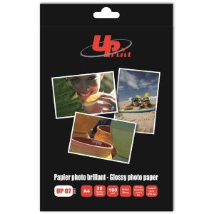 UPrint Glossy photopaper, foto papier, lesklý, biely, A4, 180 g/m2, 20 ks, atramentový