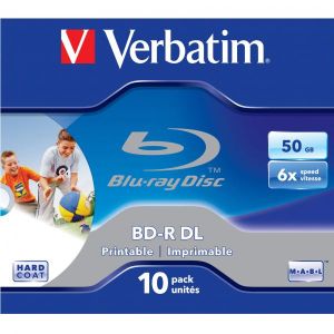 Verbatim BD-R, Dual Layer Printable, 50GB, jewel box, 43735, 6x, cena za 1 ks