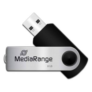 MediaRange USB flash disk, USB USB 2.0, 8GB, čierny, MR908, USB-A