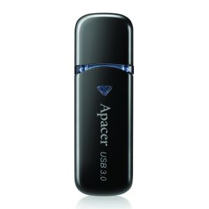 Apacer USB flash disk, USB 3.0, 32GB, AH355, čierny, AP32GAH355B-1, USB A, s krytkou