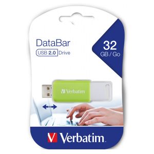 Verbatim USB flash disk, USB 2.0, 32GB, DataBar, zelený, 49454, pre archiváciu dát