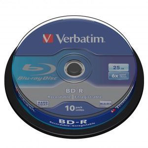 Verbatim BD-R, Single Layer 25GB, cake box, 43742, 6x, 10-pack, pre archiváciu dát