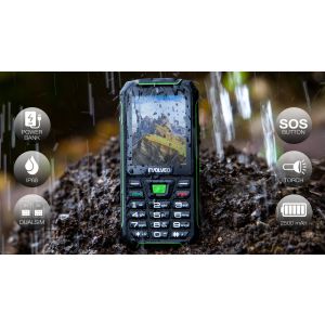 EVOLVEO StrongPhone W4, vodotesný odolný Dual SIM telefón, černo-zelená SGP-W4-BG