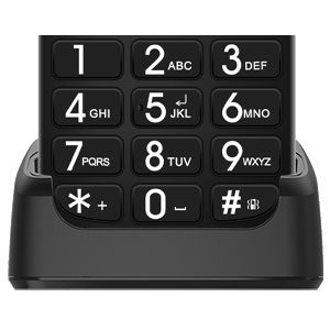 EVOLVEO EasyPhone FL, mobilný telefón pre seniorov s nabíjacím stojanom, čierna EP-801-FLB