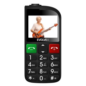 EVOLVEO EasyPhone FL, mobilný telefón pre seniorov s nabíjacím stojanom, čierna EP-801-FLB