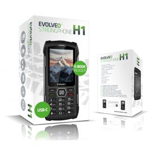 EVOLVEO StrongPhone H1, vodotesný odolný Dual SIM telefón, čierna-strieborná SGP-H1-BS