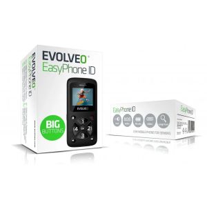 EVOLVEO EasyPhone ID, mobilný telefón pre seniorov, čierna EP-400-IDB