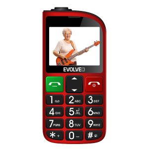 EVOLVEO EasyPhone FL, mobilný telefón pre seniorov s nabíjacím stojanom, červená EP-801-FLR