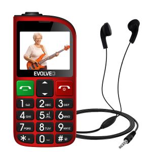 EVOLVEO EasyPhone FL, mobilný telefón pre seniorov s nabíjacím stojanom, červená EP-801-FLR