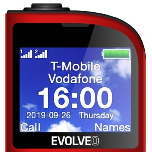 EVOLVEO EasyPhone FL, mobilný telefón pre seniorov s nabíjacím stojanom, červená EP-801-FLR