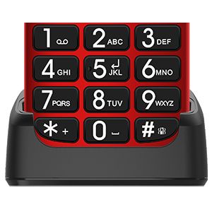 EVOLVEO EasyPhone FL, mobilný telefón pre seniorov s nabíjacím stojanom, červená EP-801-FLR