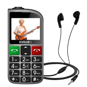 EVOLVEO EasyPhone FL, mobilný telefón pre seniorov s nabíjacím stojanom, strieborná EP-801-FLS