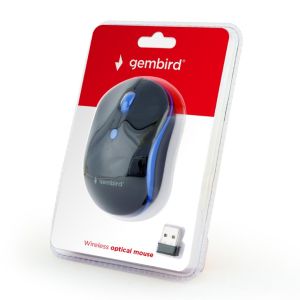 Gembird MUSW-4B-03-B/Cestovná/Optická/1 600 DPI/Bezdrôtová USB/Čierna-modrá MUSW-4B-03-B