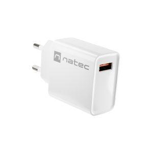 Univerzálna nabíjačka Natec RIBERA 18W 1X USB-A, biela NUC-2057