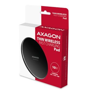 AXAGON WDC-P10T, tenká bezdrôtová rýchlonabíjačka, Qi 5/7.5/10W, micro USB WDC-P10T