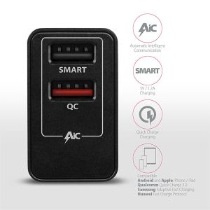 AXAGON ACU-QS24, QC & SMART nabíjačka do siete 24W, 2x USB-A port, QC3.0/AFC/FCP + 5V/1.2A ACU-QS24