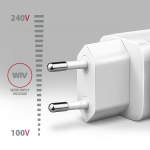 AXAGON ACU-PQ20W nabíjačka do siete 20W, 2x port (USB-A + USB-C), PD3.0/PPS/QC4+/AFC/Apple, biela ACU-PQ20W