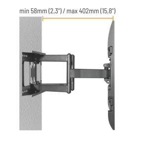 Výsuvný držiak Brateck LPA69-466 pre TV 37"-80" 60kg polohovateľný nástenný Heavy Duty BRLPA69466