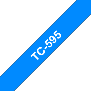 Brother TC-595 - biely tlač na modrém podklade, šírka 9mm TC595