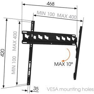 Vogel&#39;s MA 3010 nástenný LCD držiak, 32-65", náklon MA 3010