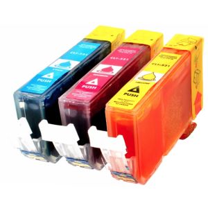 Cartridge Canon CLI-521, CMY, trojbalenie, multipack, alternatívny