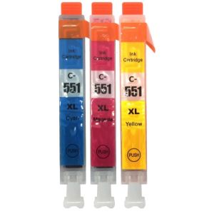 Cartridge Canon CLI-551 XL, CMY, trojbalenie, multipack, alternatívny