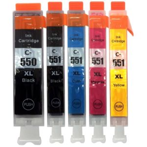 Cartridge Canon CLI-551 XL CMYK, PGI-550 XL, 5-pack, multipack, alternatívny