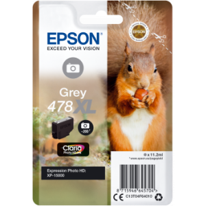 Cartridge Epson 478 XL, T04F6, C13T04F64010, sivá (gray), originál