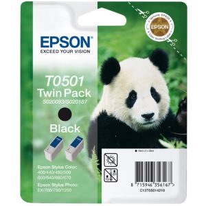 Cartridge Epson T0501, dvojbalenie, čierna (black), originál