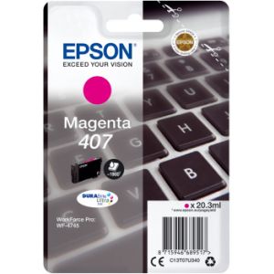 Cartridge Epson 407, T07U3, C13T07U340, purpurová (magenta), originál