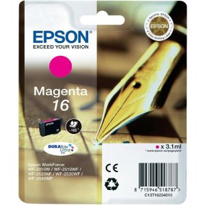 Cartridge Epson T1623 (16), C13T16234012, purpurová (magenta), originál