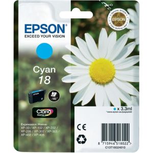 Cartridge Epson T1802 (18), C13T18024012, azúrová (cyan), originál