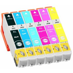 Cartridge Epson T2438 (24XL), C13T24384011, CMYK + LC + LM, 6-pack, multipack, alternatívny