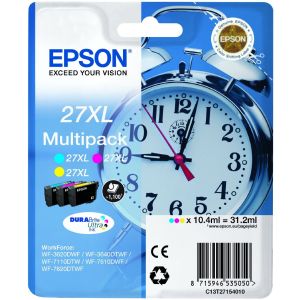 Cartridge Epson T2715 (27XL), C13T27154012, CMY, 3-pack, multipack, originál