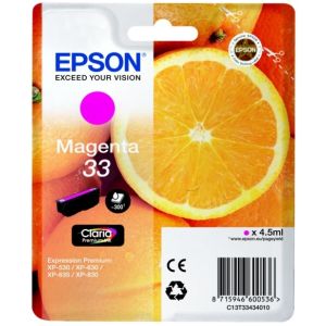 Cartridge Epson T3343 (33), C13T33434012, purpurová (magenta), originál