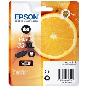 Cartridge Epson T3361 (33XL), C13T33614012, foto čierna (photo black), originál