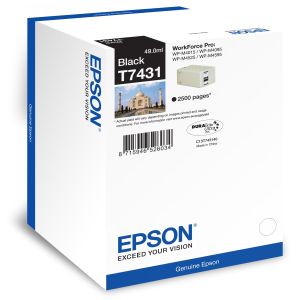 Cartridge Epson T7431, čierna (black), originál