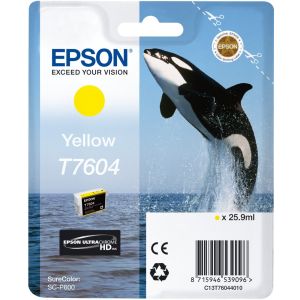 Cartridge Epson T7604, žltá (yellow), originál