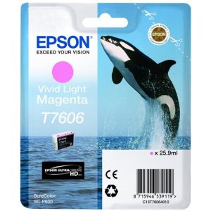 Cartridge Epson T7606, purpurová (magenta), originál