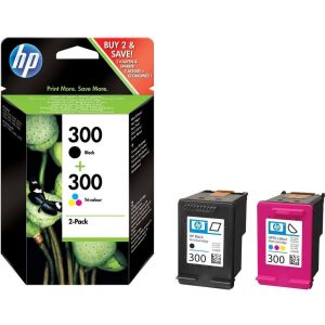 Cartridge HP 300 (CN637EE), čierna, farebná, dvojbalenie, multipack, originál