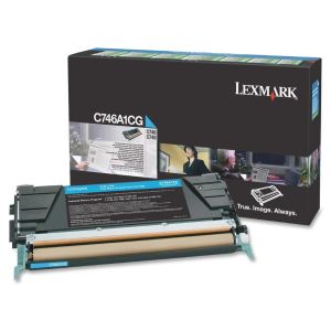 Toner Lexmark C746A1CG (C746, C748), azúrová (cyan), originál