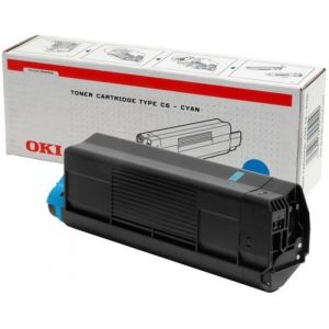 Toner OKI 42127407 (Type C6, C5100, C5200, C5300, C5400), azúrová (cyan), originál